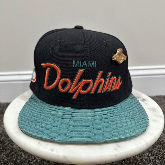 Just Don x Mitchell & Ness NFL Miami Dolphins Black/Green Snakeskin Hat